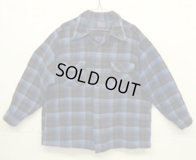 画像1: 70'S PENDLETON "BOARD SHIRT" ウール オープンカラーシャツ チェック柄 USA製 (VINTAGE)