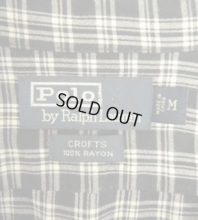 画像2: 90'S RALPH LAUREN "CROFTS" レーヨン 長袖 ウエスタン ボックスシャツ チェック柄 (VINTAGE)