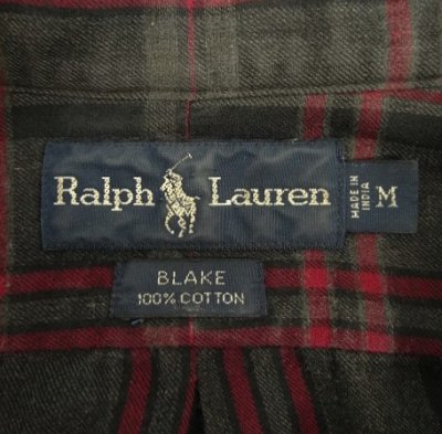 画像2: 90'S RALPH LAUREN "BLAKE" フランネル 長袖 BDシャツ チェック柄 (VINTAGE)