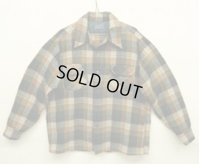 画像1: 70'S PENDLETON "BOARD SHIRT" ウール オープンカラーシャツ チェック柄 USA製 (VINTAGE)