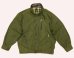 画像1: 90'S BARBOUR 3クレスト 旧タグ "WAX COTTON BLOUSON" 襟レザー ショート丈 オイルドジャケット オリーブ イングランド製 (VINTAGE) (1)