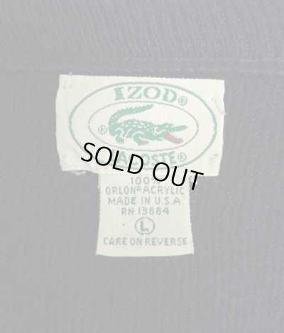 画像2: 80'S IZOD LACOSTE アクリル Vネック ニット ネイビー USA製 (VINTAGE)