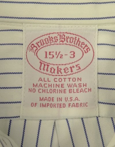 画像2: 80'S BROOKS BROTHERS "MAKERS" オックスフォード ワイドカラーシャツ ストライプ USA製 (VINTAGE)