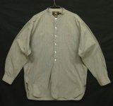 90'S RRL 初期 三ツ星タグ マチ付き バンドカラーシャツ ストライプ (VINTAGE)