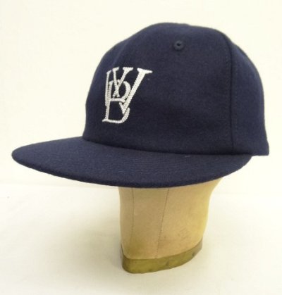 画像1: WOODBLOCK "CLASSIC WB LOGO WOOL CAP" NAVY (VINTAGE)