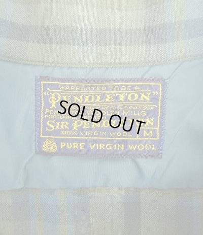 画像2: 60'S PENDLETON "SIR PENDLETON" ウール 長袖 オープンカラーシャツ チェック柄 USA製 (MINT CONDITION)