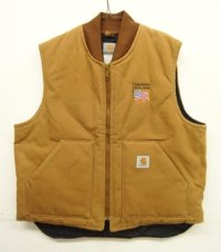 00'S CARHARTT 裏地キルティング ダックベスト ブラウン USA製 (VINTAGE)