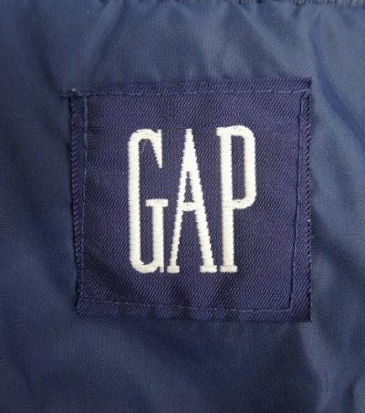 画像2: 90'S GAP 旧タグ 裏地スウェット フード付き ナイロン コーチジャケット ネイビー (VINTAGE)