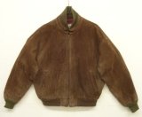 80'S LL Bean "背面プリーツ" チンスト付き レザー ドリズラージャケット ダークブラウン USA製 (VINTAGE)