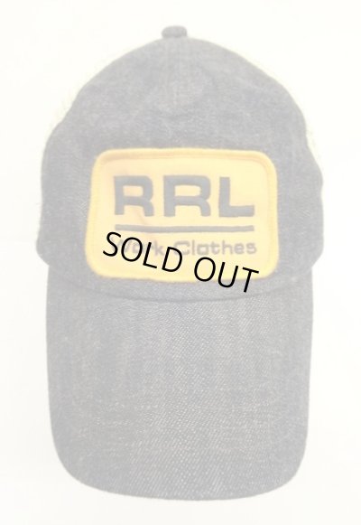 画像2: RRL 耳付きデニム トラッカーキャップ インディゴ (USED)