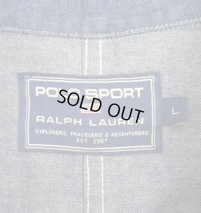 画像2: 90'S RALPH LAUREN "POLO SPORT" デニム メタルボタン 大戦モデル カバーオール インディゴ (VINTAGE)