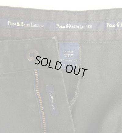 画像2: 90'S RALPH LAUREN "ANDREW PANT" ツープリーツ チノパンツ W36L30 ブラック (VINTAGE)