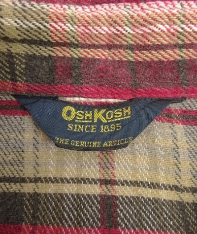 画像2: 90'S OSHKOSH 三角タグ ヘビーフランネル ワークシャツ チェック柄 (VINTAGE)