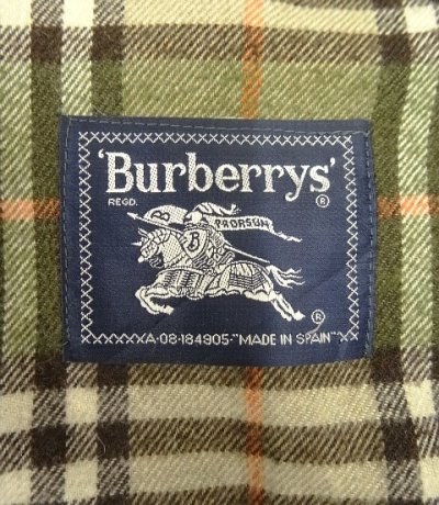 画像2: 90'S BURBERRYS 裏地ウール スタンドカラージャケット オリーブ スペイン製 (VINTAGE)