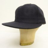 COOPERSTOWN BALL CAP "SOLID WOOL CAP" 汗止め＆バックストラップレザー製 ウールキャップ ネイビー USA製 (NEW)