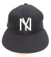 画像2: COOPERSTOWN BALL CAP "NEWYORK BLACK YANKEES" 汗止め＆バックストラップレザー製 ウールキャップ ネイビー USA製 (NEW) (2)