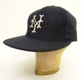 COOPERSTOWN BALL CAP "NEW YORK CUBANS" 汗止め＆バックストラップレザー製 ウールキャップ ネイビー USA製 (NEW)