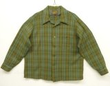 60'S PENDLETON "SIR PENDLETON" ウール 長袖 オープンカラーシャツ チェック柄 USA製 (VINTAGE)