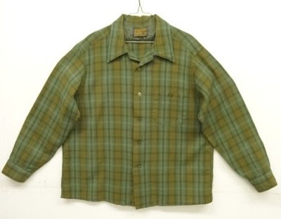 画像1: 60'S PENDLETON "SIR PENDLETON" ウール 長袖 オープンカラーシャツ チェック柄 USA製 (VINTAGE)