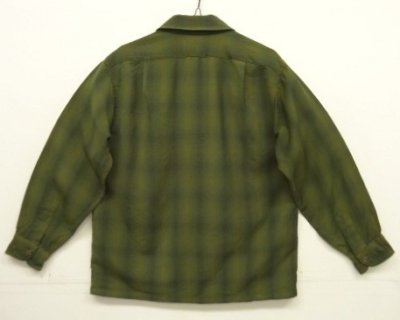 画像4: 60'S PENDLETON "SIR PENDLETON" ウール 長袖 オープンカラーシャツ オンブレチェック USA製 (VINTAGE)