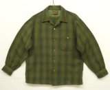 60'S PENDLETON "SIR PENDLETON" ウール 長袖 オープンカラーシャツ オンブレチェック USA製 (VINTAGE)