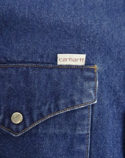 画像3: 80'S CARHARTT 三角タグ デニム ウエスタンシャツ インディゴ (VINTAGE)