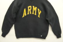 他の写真3: 90'S RUSSELL ATHLETIC "ARMY" 前Vガゼット付き クルーネック スウェットシャツ ブラック USA製 (VINTAGE)