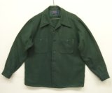 70'S PENDLETON "BOARD SHIRT" ウール オープンカラーシャツ ダークグリーン USA製 (VINTAGE)