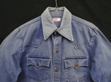 他の写真1: 70'S LEVIS ワッペン付き モールスキンシャツ フェードネイビー (VINTAGE)