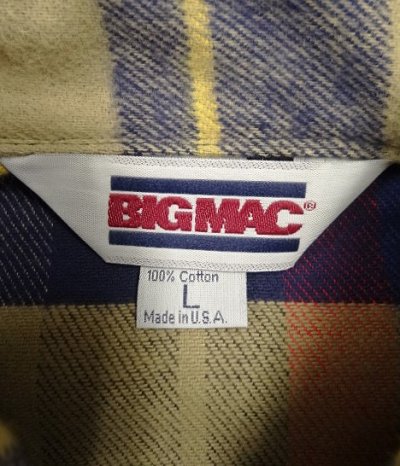 画像2: 80'S BIG MAC ヘビーフランネル ワークシャツ チェック柄 USA製 (DEADSTOCK)