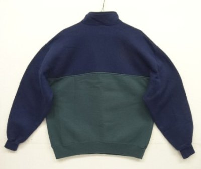 画像5: 90'S RUSSELL ATHLETIC ハーフジップ カラーブロック スウェットシャツ ネイビー/グリーン USA製 (VINTAGE)