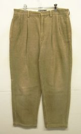 90'S RALPH LAUREN "ANDREW PANT" ツープリーツ 太畝 コーデュロイパンツ ベージュ W35L30 (VINTAGE)