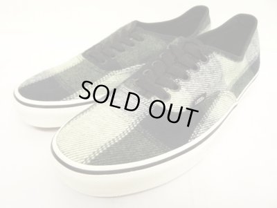 画像1: VANS "SALES SAMPLE" AUTHENTIC ウール スニーカー ブラック/オリーブ チェック柄 (一点物/NEW)