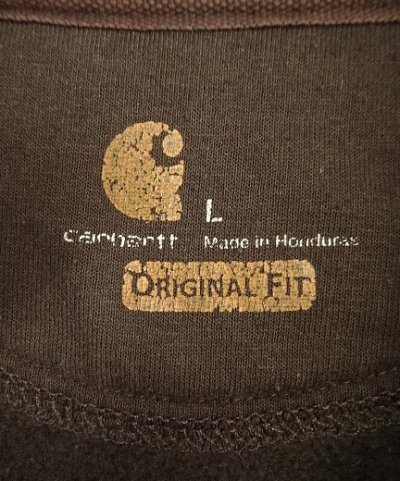 画像2: CARHARTT 袖プリント入り プルオーバー スウェットパーカー フェードブラウン (VINTAGE)