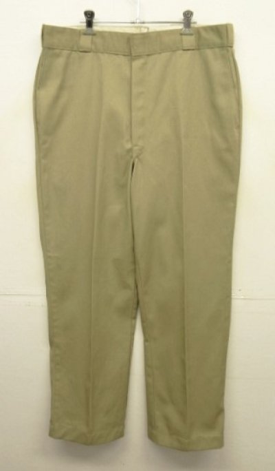 画像1: 90'S DICKIES 874 ワークパンツ ベージュ 42TALONジップ W38L32 USA製 (VINTAGE)