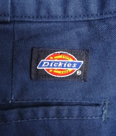 画像4: 90'S DICKIES ツープリーツ ワークパンツ ネイビー W34L30 USA製 (VINTAGE)