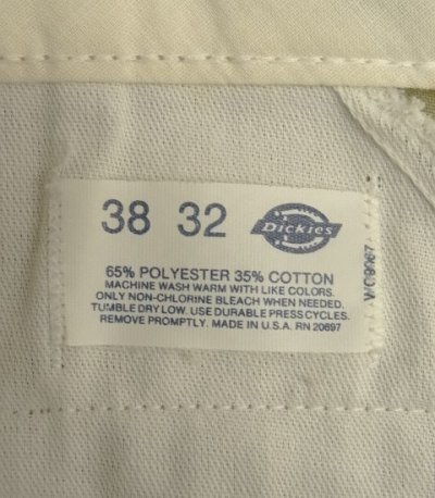 画像2: 90'S DICKIES 874 ワークパンツ ベージュ 42TALONジップ W38L32 USA製 (VINTAGE)