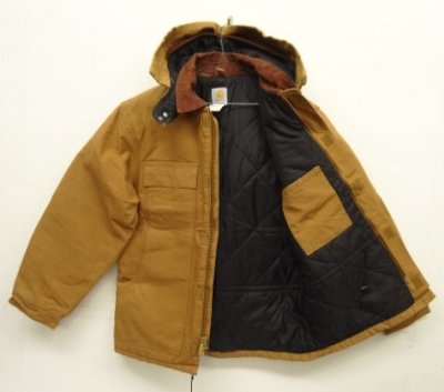 画像4: CARHARTT "TRADITIONAL COAT" フード付き 裏地キルティング ダックジャケット ブラウン USA製 (VINTAGE)