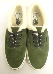 他の写真1: VANS "SALES SAMPLE" AUTHENTIC スウェード ボア付き スニーカー オリーブ (一点物/NEW)