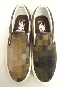 他の写真1: VANS "SALES SAMPLE" SLIP-ON ウール スニーカー ブラウン/ベージュ チェック (一点物/NEW)