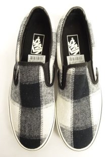 他の写真1: VANS "SALES SAMPLE" SLIP-ON ウール スニーカー ブラック/グレー チェック (一点物/NEW)