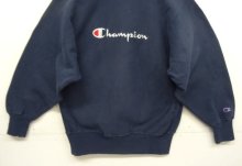 他の写真3: 90'S CHAMPION 刺繍タグ ダブルネック リバースウィーブ ネイビー/ホワイトトリム USA製 (VINTAGE)