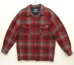 画像1: 90'S PENDLETON "BOARD SHIRT" ウール オープンカラーシャツ レッドチェック (VINTAGE) (1)