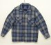 画像1: 90'S PENDLETON "BOARD SHIRT" ウール オープンカラーシャツ ブルーチェック (VINTAGE) (1)