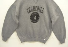 他の写真3: 90'S RUSSELL ATHLETIC "CHURCHILL" 前Vガゼット付き クルーネック スウェットシャツ ダークグレー USA製 (VINTAGE)