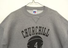 他の写真1: 90'S RUSSELL ATHLETIC "CHURCHILL" 前Vガゼット付き クルーネック スウェットシャツ ダークグレー USA製 (VINTAGE)