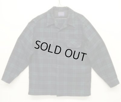 画像1: 70'S PENDLETON "BOARD SHIRT" ウール オープンカラーシャツ ブラックウォッチ USA製 (VINTAGE)