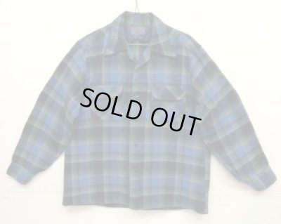 画像1: 70'S PENDLETON "BOARD SHIRT" ウール オープンカラーシャツ チェック柄 USA製 (VINTAGE)