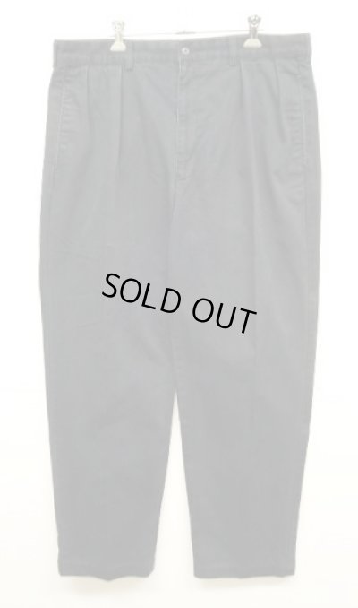 画像1: 90'S RALPH LAUREN "ANDREW PANT" ツープリーツ チノパンツ ブラック (VINTAGE)