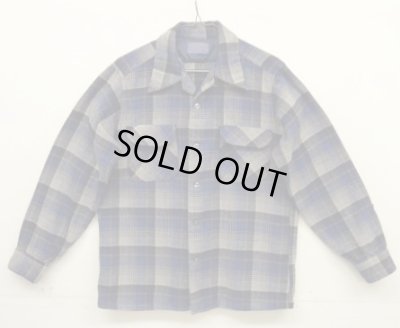 画像1: 70'S PENDLETON "BOARD SHIRT" ウール オープンカラーシャツ チェック柄 USA製 (VINTAGE)